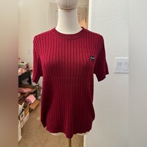 Red Cable Knit Sweater